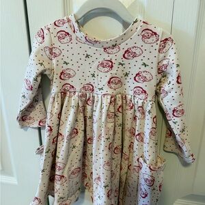 SweetHoney Red and Green Patterned Kids Casual Dress